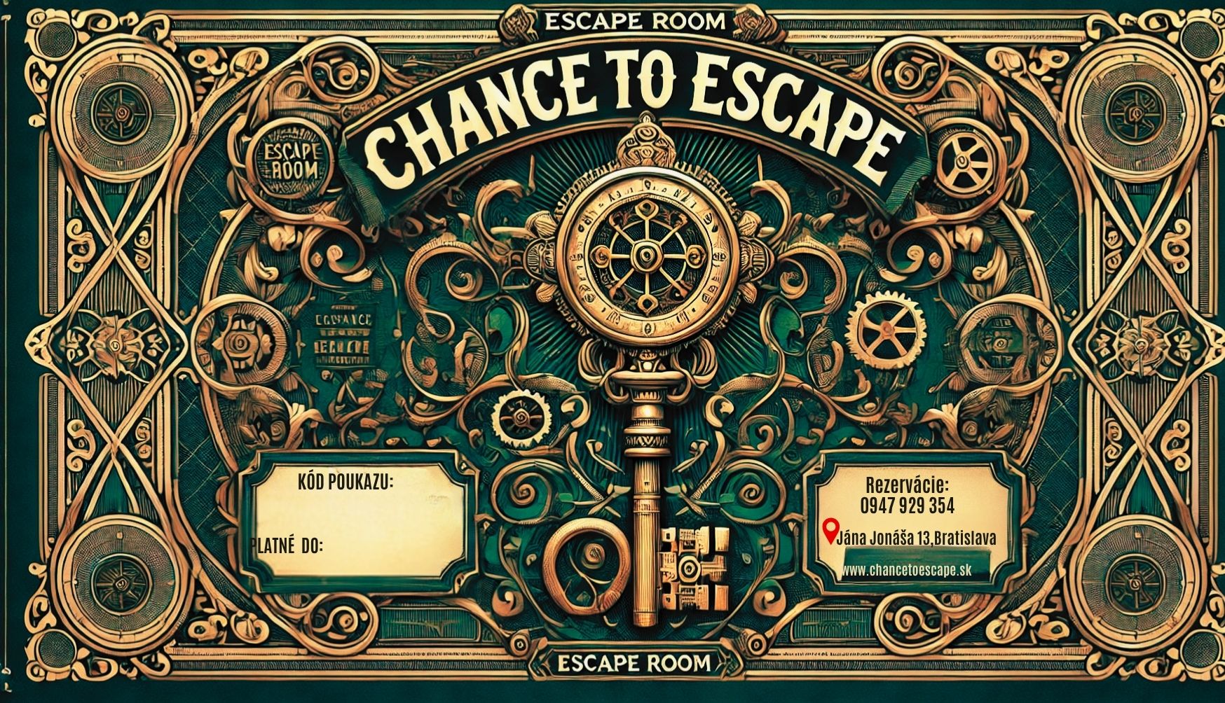 Darčekový poukaz do escape room Chance to Escape